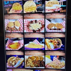 Latin Foodies Food Truck - Menu from screen on truck