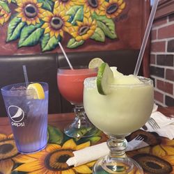 Strawberry and regular margaritas.