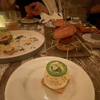 Tanner Smiths - Deviled eggs, Crispy Shrimp Toast Sliders Chickpea and Feta Bites - Cocktail Bars Near Me - New York, New York Tanner Smiths - Deviled eggs, Crispy Shrimp Toast Sliders Chickpea and Feta Bites - Cocktail Bars Near Me - New York, New York