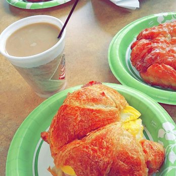 BJ Cinnamon - Coffee, egg-cheese-ham and bacon crosaunt, and an apple bread (forgot the name lol) - Bakeries Near Me - Folsom, California