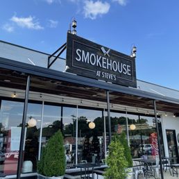 Exterior outside entrance of Smokehouse at Steve’s - Graham, North Carolina Exterior outside entrance of Smokehouse at Steve’s - Graham, North Carolina