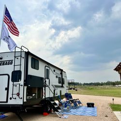 Limestone Charm RV Park - Each site has a pergola and seating.