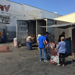 "Store front". Scale, cashier, and receptacles. "Store front". Scale, cashier, and receptacles.
