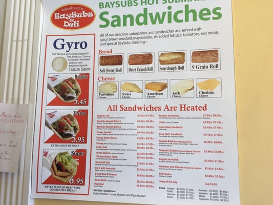 Menu photo 5 Bay Subs & Deli San Francisco, CA