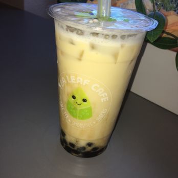 Tealeaf Cafe - Mango green tea with milk, boba, and 25% sweetness! If you don't know what to order, order this! - Bubble Tea Near Me - Reno, Nevada Tealeaf Cafe - Mango green tea with milk, boba, and 25% sweetness! If you don't know what to order, order this! - Bubble Tea Near Me - Reno, Nevada