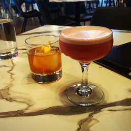 Drinks from the bar (shoutout to the front of house guy who did it all, including these) Drinks from the bar (shoutout to the front of house guy who did it all, including these)