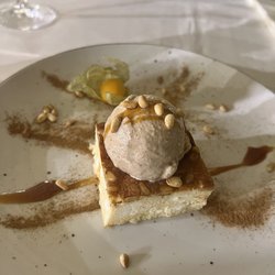 Café Balear - Cheese curd specialty dessert from Menorca - very good! Kinda like a cheese cake, with fresh cheese curd in it, and cinnamon