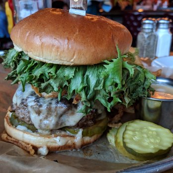 HopCat - Mushroom Swiss stuffed burger - Beer Bar Near Me - Kalamazoo, Michigan HopCat - Mushroom Swiss stuffed burger - Beer Bar Near Me - Kalamazoo, Michigan