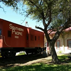 Weimar Public Lbry - The library is in the old train station  and they have a caboose out front