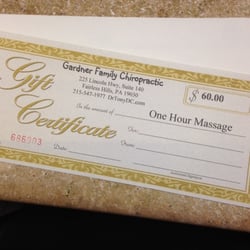 Gardner Family Chiropractic - Gift Certificates for Christmas are on sale 25% off $45.00. Limited number in stock. Makes perfect gift for family and friends.