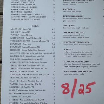 The Waterfront Restaurant & Tavern - Drink menu - New American Near Me - La Crosse, Wisconsin The Waterfront Restaurant & Tavern - Drink menu - New American Near Me - La Crosse, Wisconsin