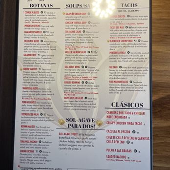 Sol Agave - Appetizers menu - Mexican Near Me - Salt Lake City, Utah