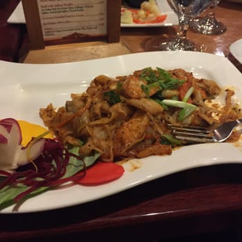 N Thai Palace - Drunken noodles (medium spiciness, because extra can be too much) with shrimp - Thai Near Me - Old Bridge, New Jersey N Thai Palace - Drunken noodles (medium spiciness, because extra can be too much) with shrimp - Thai Near Me - Old Bridge, New Jersey