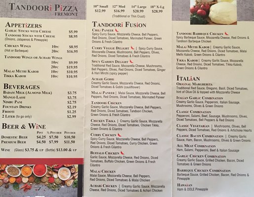 Menu photo 5 Tandoori Pizza Fremont, CA