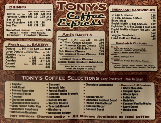 Menu photo 6 Tony's Coffee Express Thomaston, CT Menu photo 6 Tony's Coffee Express Thomaston, CT