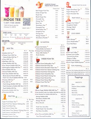 Menu photo 2 MÖGE TEE - Sand Lake Orlando, FL Menu photo 2 MÖGE TEE - Sand Lake Orlando, FL