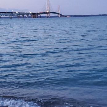 Mackinac Bridge - A sunset and twilight photo while waiting for the bridge lights to turn on at dark. - Landmarks & Historical Buildings Near Me - Saint Ignace, Michigan