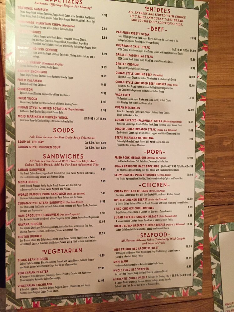 Menu Yelp