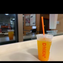 Dunkin' - The best drink ever! It is a mango pineapple Dunkin' refresher.