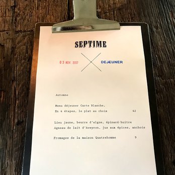 Septime - Modern European Near Me - Paris, 75