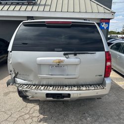 Nas Auto Collision - Rear-end damage | Before and after for 2015 Chevy Tahoe