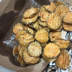 Fried pickles and a cup of fryer grease!!!