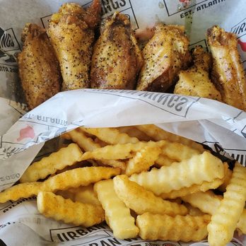 Urban Wings - 6pc lemon pepper w/fries with a Sprite! - Chicken Wings Near Me - Atlanta, Georgia Urban Wings - 6pc lemon pepper w/fries with a Sprite! - Chicken Wings Near Me - Atlanta, Georgia