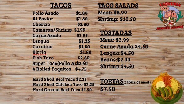 Menu photo 3 Taqueria Rancho Grande Hemet, CA Menu photo 3 Taqueria Rancho Grande Hemet, CA