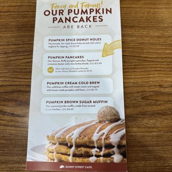 Sunny Street Cafe - Menu on 10/4/25 - Breakfast & Brunch Near Me - Arnold, Missouri Sunny Street Cafe - Menu on 10/4/25 - Breakfast & Brunch Near Me - Arnold, Missouri