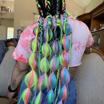 Dash Beauty Lounge - Colorful festival braids - Eyelash Service Near Me - Livermore, California