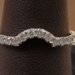 Country Store Jewelers - 14kt white gold curved wedding band with diamonds