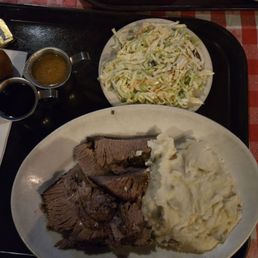 Brisket with sauces on the side