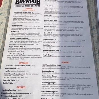 Broad Ripple Brewpub - Food menu - Vegetarian Near Me - Indianapolis, Indiana