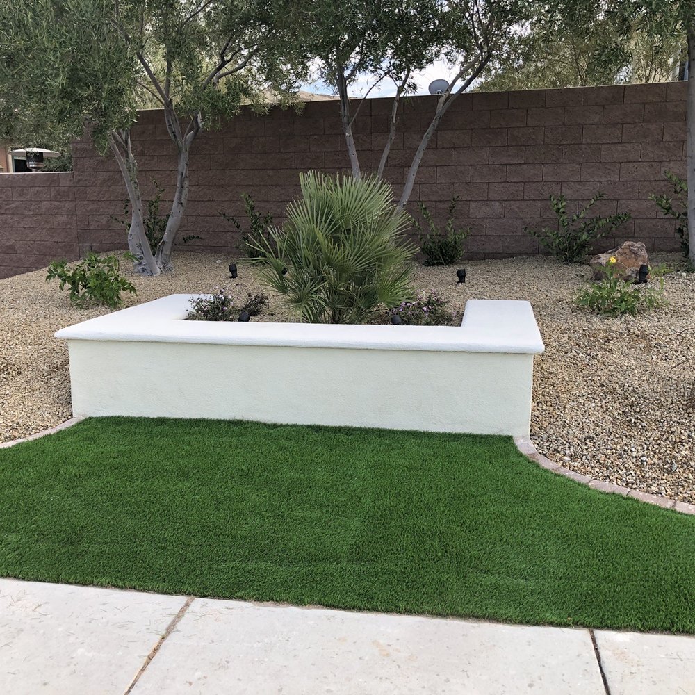 New planter with stucco wall