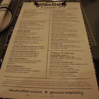 The Workshop Eatery - Menu - Canadian (New) Near Me - Edmonton, Alberta