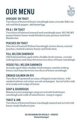Menu photo 7 Nelson the Seagull Vancouver, BC Menu photo 7 Nelson the Seagull Vancouver, BC