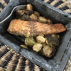 Fit Meals Prep - Salmon and Brussel sprouts with balsamic glaze - delicious!