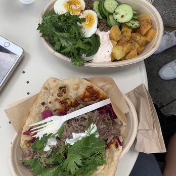 Fava Restaurant - Beet Salad (Above) and Lamb Flatbread (Below) - Salad Near Me - Berkeley, California Fava Restaurant - Beet Salad (Above) and Lamb Flatbread (Below) - Salad Near Me - Berkeley, California