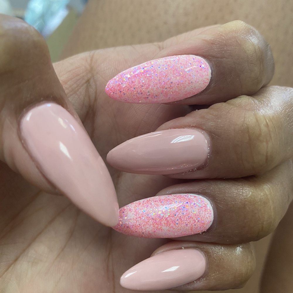 SL Nails & Spa - Got a acrylic nail retouch here. Not to happy with the glitter  color but he did a good job with the acrylic. - Waxing Near Me - Henderson, Nevada
