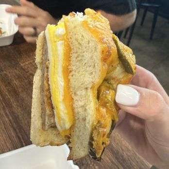 The Bagel Shack - Lowers Bagel Sandwich with Sausage - Bagels Near Me - Irvine, California