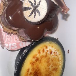 dark chocolate mousse + creme brulee dark chocolate mousse + creme brulee