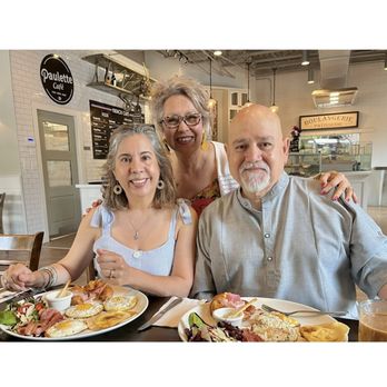 Paulette Cafe - The Country French Breakfast, I grabbed from these two plates and we all left plentifully HAPPY & FULL. - Pizza Near Me - Conroe, Texas