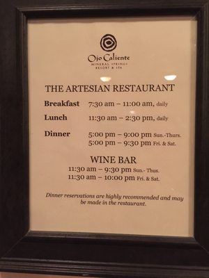 Menu photo 8 The Artesian Restaurant Ojo Caliente, NM Menu photo 8 The Artesian Restaurant Ojo Caliente, NM