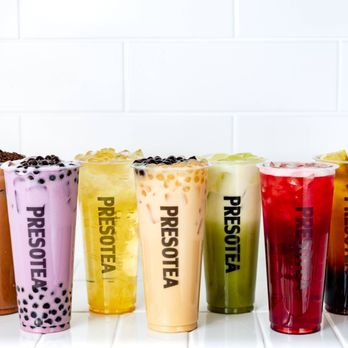 Presotea - a row of bubble teas - Coffee & Tea Near Me - Foothill Ranch, California Presotea - a row of bubble teas - Coffee & Tea Near Me - Foothill Ranch, California