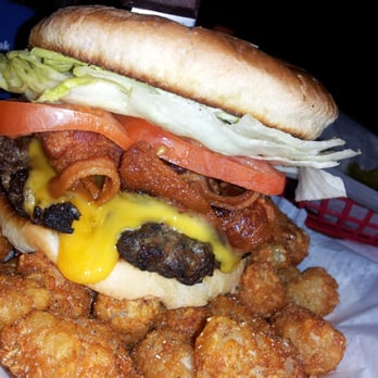 JB's Pub And Grill - a cheeseburger and tater tots - New American Near Me - Houston, Texas
