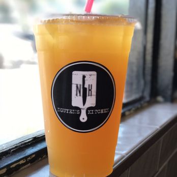 Nguyen's Kitchen - Peach & Lychee Green Tea. SO GOOD!!!! - Vietnamese Near Me - Orange, California