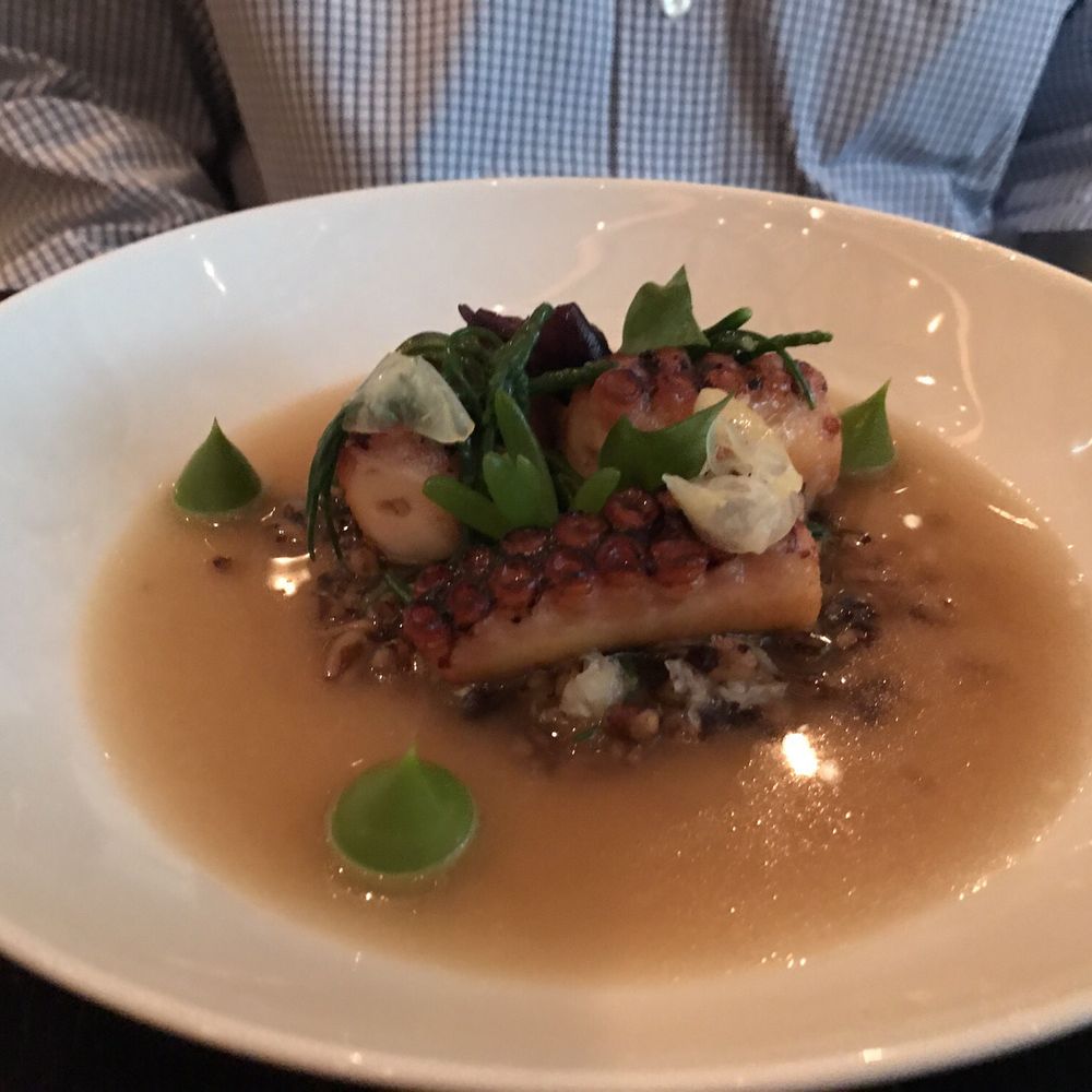 Dinner by Heston Blumenthal - Frumenty- grilled octopus - British Near Me - London, XGL