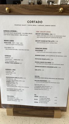 Menu photo 1 Cortado Coffee Garden Grove, CA Menu photo 1 Cortado Coffee Garden Grove, CA