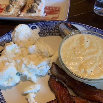 Founding Farmers DC - Cheesy Cheddar Grits, Scrambled Eggs, Bacon - American Near Me - Washington, DC, District of Columbia Founding Farmers DC - Cheesy Cheddar Grits, Scrambled Eggs, Bacon - American Near Me - Washington, DC, District of Columbia