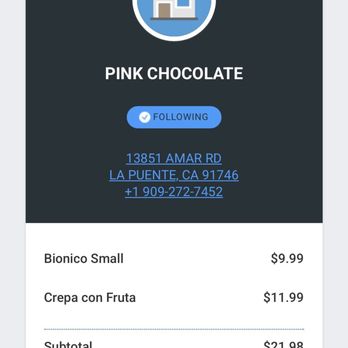Pink Chocolate - Crepe was pricey. - Desserts Near Me - La Puente, California